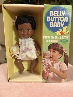 1970 Ideal Belly Button Baby Adorable African American Doll New In Box! - Image 1 of 4