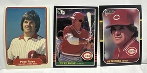 3x Vintage Pete Rose Lot 1982 Fleer #256 1985 Donruss #641 1987 Donruss #186 NrMt/Mt - Bild 1 von 8