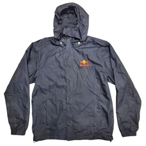 Vintage RED BULL Jacket Adult Large Blue Full Zip Hooded Employee Team Uniform - Picture 1 of 8