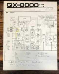 Pioneer QX-8000 Receiver ausklappbarer Schaltplan *Original* - Bild 1 von 1