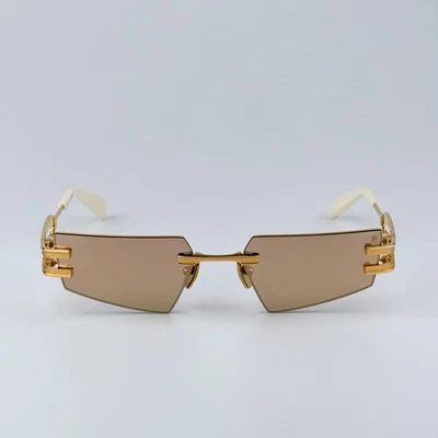 Gafas de sol Balmain para hombre titanio dorado marrón geométricas FIXE BPS-123D-54 NUEVAS Foto 1 de 4