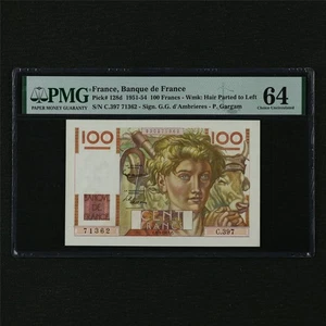 1951-54 France Banque De France 100 Francs Pick#128d PMG 64 Choice UNC - Picture 1 of 4