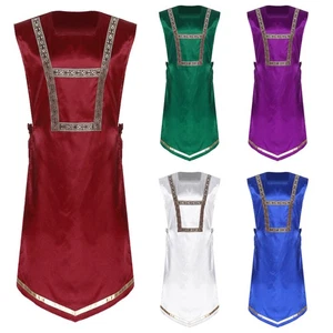 Mens Tunic Liturgical Tank Top Satiny Tops Standard Robe Church Dance Chic Vest - Picture 1 of 64