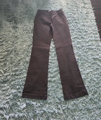 NY&CO Womens XS Tall Chocolate Brown Elastic Waist Pants - Image 1 of 4