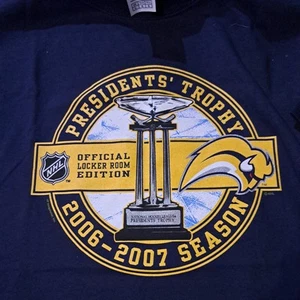 Rare BUFFALO SABRES Blue 2006/07 PRESIDENTS' TROPHY Slug SHIRT L 2007 vintage - Bild 1 von 4