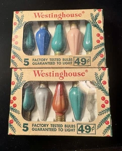 9 Vintage Westinghouse W C-6 Glühbirnen in mehrfarbig im Karton - alle getestet funktionieren - Bild 1 von 7