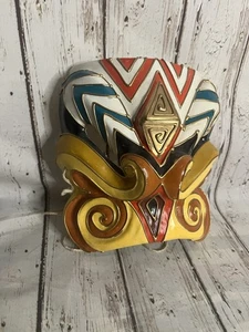Vintage Thai Khon Mask Hanuman Gold vintage Paper Mache Mask Thailand - Picture 1 of 7