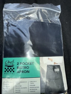 Bistro Apron Black Uncommon Threads Unisex 2 Pocket Black One Size NEW - Image 1 of 2