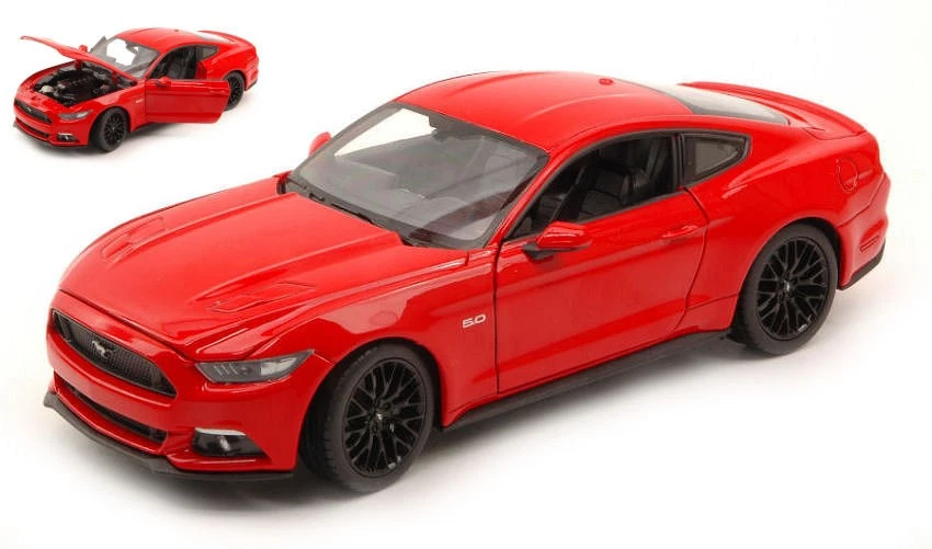 Modellino auto scala 1:24 FORD MUSTANG GT 2015 RED diecast modellismo statico - Immagine 1 di 1