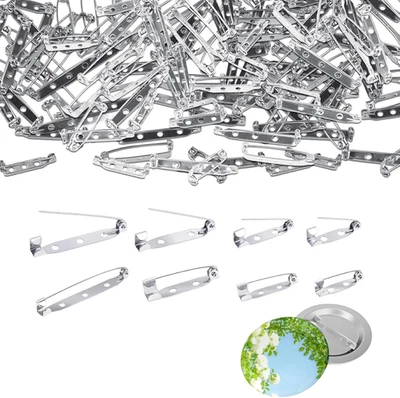 Kit de 120 piezas de broche alfileres traseros 4 tamaños barra de plata broche trasero para joyería artesanal Foto 1 de 4