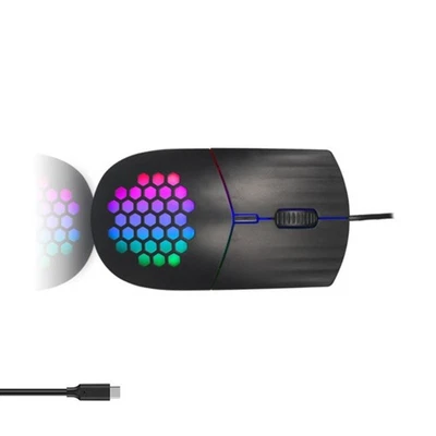 Color Illuminated Honeycomb Gaming Mouse DPI1600 Adjustment Rechargeable Battery - Image 1 of 4
