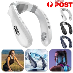 Neck Fan Cooling Air Conditioner Portable Rechargeable Cooler Summer Outdoor LED - Picture 1 of 25