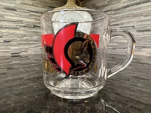 Taza de vidrio vintage 1991 Ottawa Senators NHL cuchillo de hockey Luminarc - Imagen 1 de 7