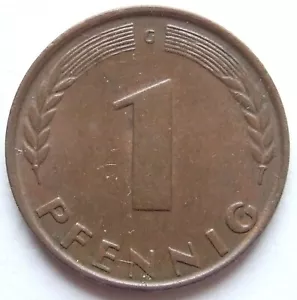 Moneda Banco de los Países Alemanes 1 penique 1949 G en excelente / brillo de sello - Imagen 1 de 2