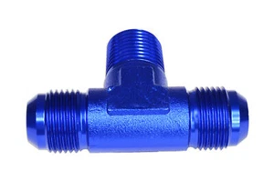Adapter connector fitting TEE MALE/MALE/MALE AN10-1/2" NPT-AN10 Blue - Picture 1 of 8