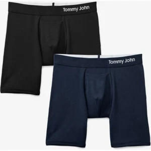NEW Tommy John Men’s Size XXL Cool Cotton Boxer Briefs 6” Inseam - NAVY & BLACK! - Picture 1 of 13