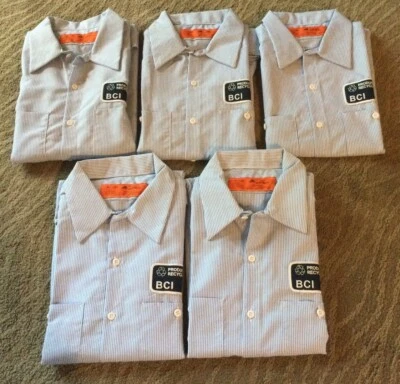 Vintage Mens Mechanic Work Shirt Lot of 5 Red Kap (XL-SS) Soft Stripe w/Pockets - Image 1 of 4