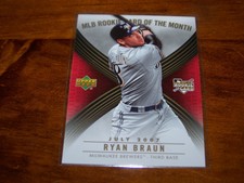 BREWERS RYAN BRAUN 2007 UPPER DECK ROOKIE CARD OF THE MONTH #ROM-4 RC