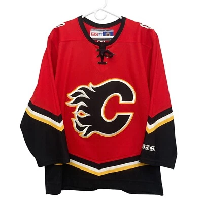 Vintage Calgary Flames NHL CCM Red Hockey Jersey Medium Made in Canada - Image 1 of 4