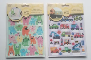 2 Packs SandyLion Pop-Up Stand Up Stickers 3D Effect Monsters/Creatures & Trucks - Picture 1 of 2