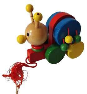 Nachziehtier Schnecke, Ziehtier aus Holz, Holzspielzeug - Bild 1 von 2
