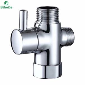 G1/2" 3 Way T-adapter chrome for Shower Head Arm Mount Diverter T-Valve splitter - Picture 1 of 8