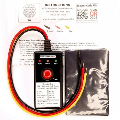 SRS-ASSIST Mercedes OBD1 Lettore di codici diagnostici per auto con presa rotonda 38 porte