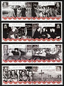 Isla de Man 2005, 60 aniversario del fin de la Segunda Guerra Mundial set montado sin montar o nunca montado, Mi 1193-1200 - Imagen 1 de 1