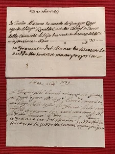 11297-CERTIFICATI DELLA COMUNITA' DI SAN GIOVANNI,PAGAMENTO PENSIONE,FARINE,1789 - Picture 1 of 1