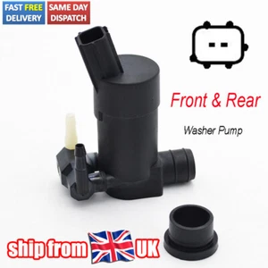 FOR FORD FOCUS MK2 04- FRONT & REAR TWIN OUTLET WINDSCREEN WASHER FLUID PUMP - Picture 1 of 6