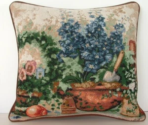 Annie LaPoint Still Life w/ Wreath, Flowers & Potted Plants Tapestry Pillow New - Picture 1 of 12