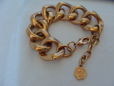 Brazalete RJ Graziano Oro Rosa Tonificado Audaz Grueso Eslabón Grueso Tenis Declaración Mod Foto 1 de 4