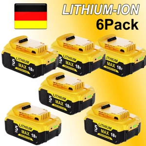 6x Akku 5,0 Ah 18V XR Li-Ion Batterie DCB182 Für DeWalt DCB205-2 DCB184 DCB200-2 - Bild 1 von 10