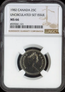 1982 Canada 25 Cents 25C MS66 Quality - Picture 1 of 2