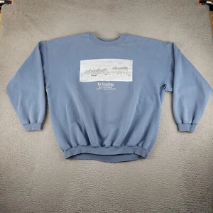 Vintage Ft Sisseton Sweatshirt Mens 2XL Blue Y2k Crew Neck South Dakota Thrashed - Picture 1 of 13