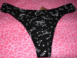 Victorias Secret PINK Sexy Thong String V-Cut LOGO Constellation Astrology NWT