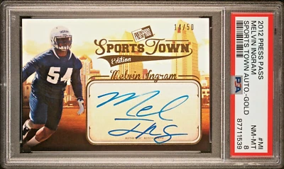 MELVIN INGRAM Chargers 2012 Press Pass Sports Town Gold Auto RC/50 PSA 8 Pop 1 - Image 1 of 2