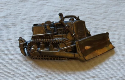 VINTAGE BARON BUCKLE SOLID BRASS "BULLDOZER" BELT BUCKLE 1978 #6092 - Image 1 of 4