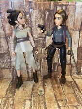 Star Wars Forces of Destiny Rey/ Jyn Erso Doll Figure Hair In Place. Lot. 10”
