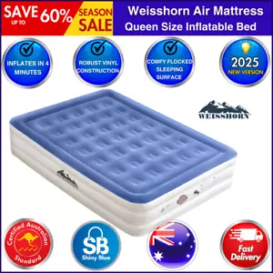 Queen Size Air Mattress Inflatable Bed with Built-in Electric Pump Portable 46cm - Picture 1 of 9