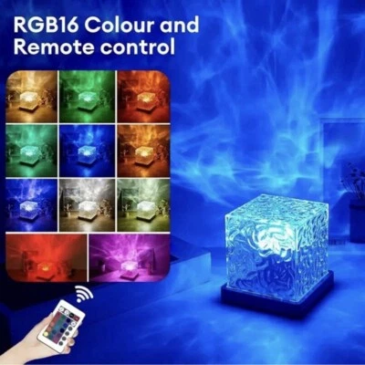 RGB Cube Northern Lights Aurora Projector Lamp Ocean Wave Night Lights