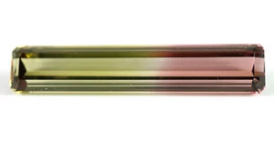 15.55 ct BI-COLOR TOURMALINE (#01) - 37 x 7 x 6 mm - Natural AAA Grade Brazil - Picture 1 of 2