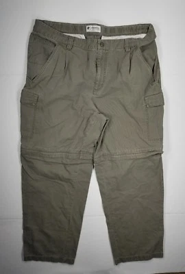 Columbia Sz 36 x 28.5 Convertible Cargo Pants Adjustable Leg Green Mens - Image 1 of 4