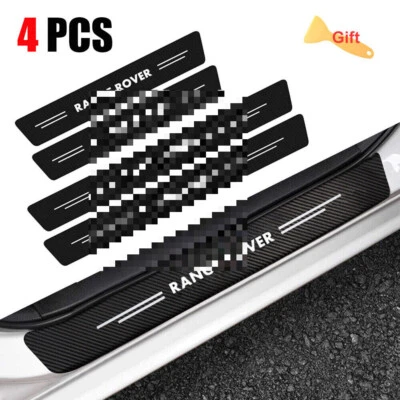 4X Pegatina protectora de placa de umbral de puerta de coche de fibra de carbono para Land Rover Foto 1 de 4