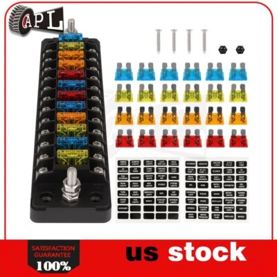 ?ATC/ATO 12 Way Blade Fuse Block Box Holder Universal Kit For Marine Car Truck - Image 1 of 4