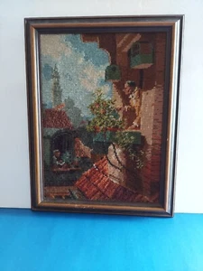Original Wiehler gobelin ( IN THE ATTIC) High Quality Embroidered Work Of Art - Picture 1 of 9