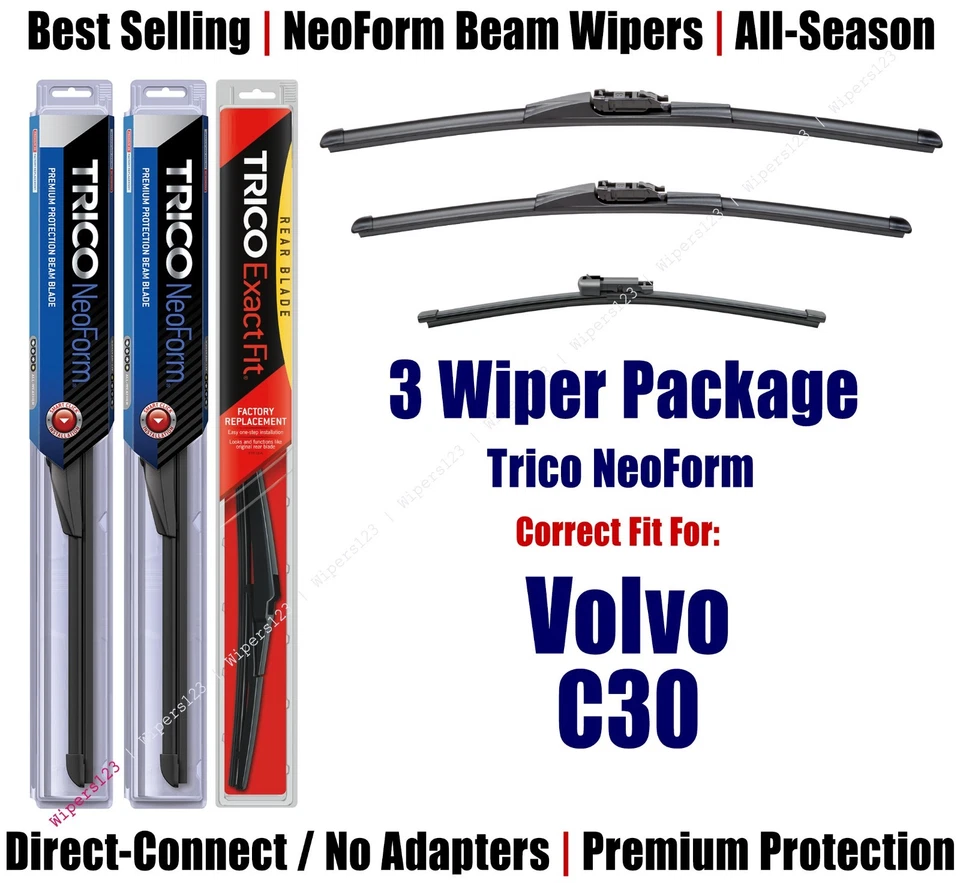 Paquete de 3 limpiaparabrisas delanteros y traseros NeoForm - aptos para Volvo C30 2007-2010 - 162515/2015/15G Foto 1 de 1