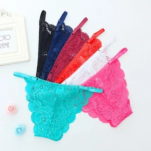 1-3 Pcs Women's Panties Lace Underwear Adjustable Sexy Adult Briefs Thong Soft - Picture 1 of 15