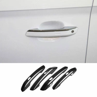 Cubierta de manija de puerta lateral exterior de fibra de carbono seca para Audi Q5 2018-2021 4 piezas Foto 1 de 4