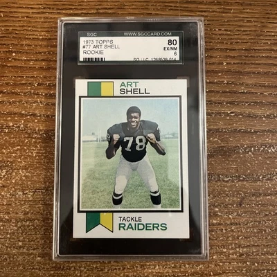 1973 TOPPS #77 ART SHELL RAIDERS RC SGC GRADED 6 - Image 1 of 2